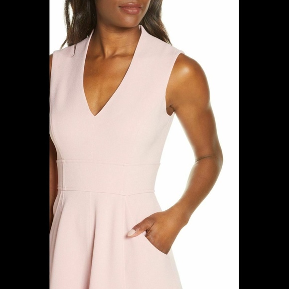 NEW Eliza‎ J Navy [ 6 ] High Low Fit & Flare Midi Dress in Blush - Picture 2 of 12